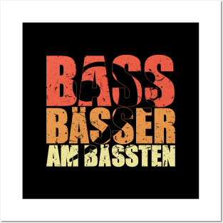 BASS BAESSER AM BAESSTEN funny bassist gift Posters and Art